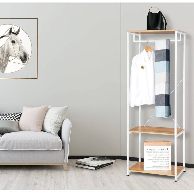 WOLTU SR0046whe Clothes Rail with Shelves for Bedroom Coat Rack