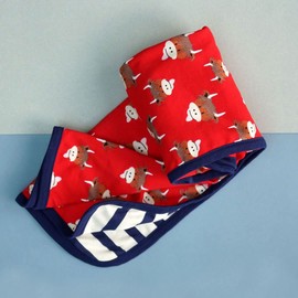 Blade & Rose | Blanket For Babies & Toddlers |95% Cotton | Red/Blue | Highland Cow Design