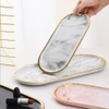 Adung Playground Gold Line Marble Tray Marble Oval, Marble Tray