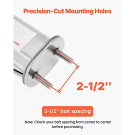 VEVOR Stainless Steel Angled Spring Loaded Mud Flap Hangers, 2-1/2" Bolt Spacing Mudflap Hangers for Semi Trucks, 1 Pair Heavy Duty Semi Truck Mud Flap Hanger Set with Reflective Strips, Silver