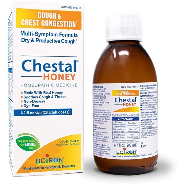 Boiron Chestal Honey Adult Cough Syrup, 6.7 Fl Oz (Pack of 1), Homeopathic Medicine for Cough and Chest Congestion