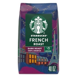 Starbucks French Roast, Ground Coffee, Dark Roast, 40 oz (Intense & Smoky)