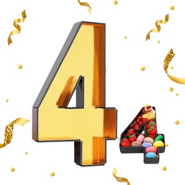 14.2" Cardboard Number Trays for Charcuterie,Fillable Paper Mache Box for Candy Cupcake, Food Container Serving Trays Party Supplies for Graduation Birthday Anniversary Baby Shower