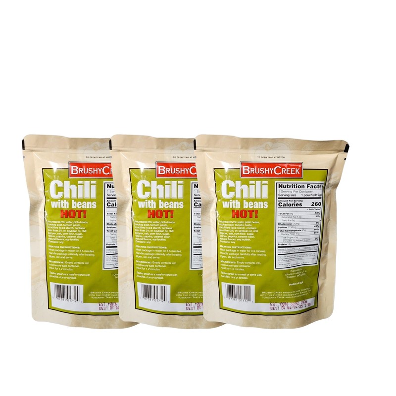 Brushy Creek Hot Chili with Beans, 11.25 oz, Pack of