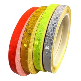 Gebildet Pack of 4 Reflective Tape for Safety Warning Tape Safety Marking Tape (10 mm x 8 m, Red + Green + Yellow + White)