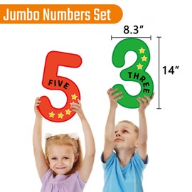 Qyeahkj Jumbo Numbers Colorful Bulletin Board Educational Learning Math Posters For Kids Toddlers, Teachers Poster Math Preschool Elementary Classroom Decorations Nursery Homeschool Supplies