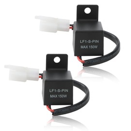 Pack of 2 LED Indicator Relay 12 V 2 Pin, Load Independent Flashing Frequency Control Relay LF1-S-PIN, Indicator Relay for Motorcycle LED Indicator, Stable Flasher Transmitter, Max 150 W, 12 Volt Relay Universal