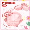 2 Pieces Easter Pink Glass Candy Dish with Lid Covered