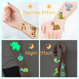 Children's Luminous Tattoo Stickers, 30 Sheets of Luminous Tattoos, 500+ Motifs Tattoo Stickers for Girls and Boys, Girls, Party Bags, Children's Birthday Party