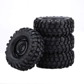 Offroad RC Tyres, Pack of 4 Rubber Wheels Tyres, Durable Caterpillar Vehicle Tyre with Non-Slip Pattern for Hsp Redcat Traxxas Axial Scx10 Rc4wd D90 Tamiya Cc01 1/10 Caterpillar RC Parts