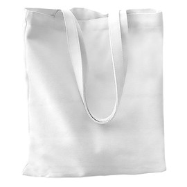 Economical Cotton Tote Bag, 6 | 8 Pack, 100% Cotton, 16" x 15" with 21" Handle Reusable Grocery Bags for Shopping (Without Bottom Gusset, White, 6 Pack)