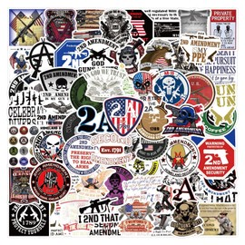 100 Pack American 2nd Amendment Stickers Gun Stickers Laptop Waterproof Phone Vinyl Stickers for Kids Teens Adults Decal for Laptop, Phone, Car, Water Bottle