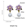 Xerling Blossom Flower Stud Earrings Faux Pearl Dangle Drop Earrings