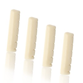 Litoexpe 4 Pcs Acoustic Guitar Nuts, Fit for 43mm(1-11/16 inch) Width Neck Slot, Bone Original Color, 6 String