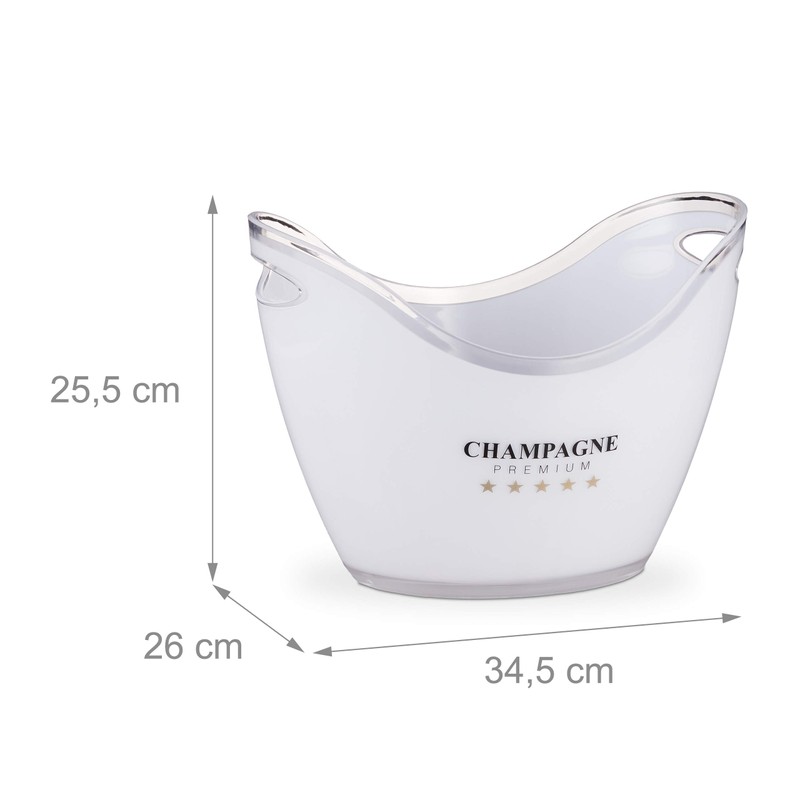 Relaxdays 10028655 Champagne Cooler, Premium 6 L Volume, Drinks Cooler,