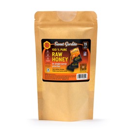 Raw Honey Sachets Ziplog (15 pack) - Ideal for coffee! Each Ziplog contains 15 sachets of 9g of delicious raw honey, perfect for on-the-go. Small size and portability make it easy to enjoy the sweet taste without refrigeration. Perfect for sweetening cof