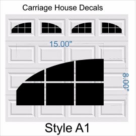 WrenGifts Carriage Craftsman House Faux Window Garage Door Vinyl Decals Fits 8x15 Style A1 - Three Singles, Gloss Black