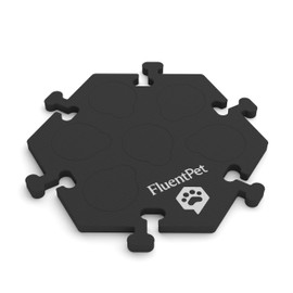 FluentPet HexTile - Black | Accessory Dog and Cat Button Learning Kits | Can Hold Up to 6 Buttons | Soft, Durable, and Non-Slip | Gift for Pet Lovers | Comes in 12 Colors