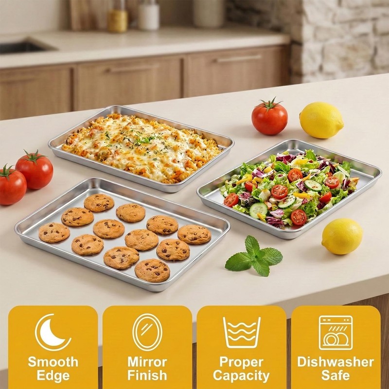 IJRPLM 12 Pack Baking Sheet Stainless Steel, 6.7 x 5