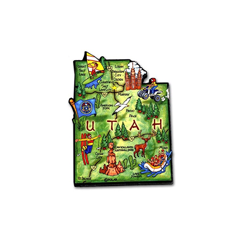 Utah State Decowood Jumbo Wood Fridge Magnet 3.25