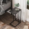 WLIVE Black Side Table Set of 2, C Shaped End
