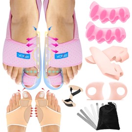 11pcs Bunion Corrector for Women & Men - Bunion Relief Kit with Toe Separators and Bunion Splints Hammer and Big Toe Separator, Spacers and Straighteners, Exercise Strap for Hallux Valgus Correction