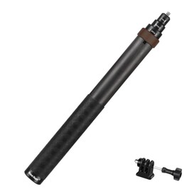 2-Meter/6.5-Foot Retractable Carbon Fiber Invisible Selfie Stick for Insta360 ONE X4 X3 R RS X Insta 360 GO 2 3,for Go Pro Max Hero 13 12 11 10 9 8 7 DJI Action 3 4 Pocket 3 (Coffee)
