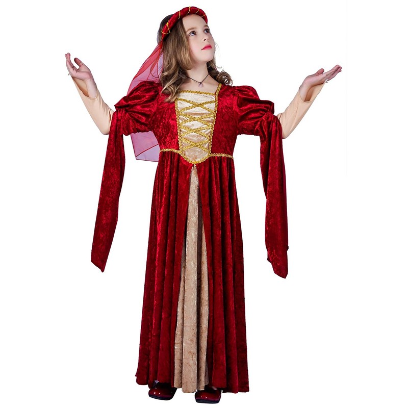SEA HARE Medieval Renaissance Girls' Princess Dress (S: 4-6 Years)