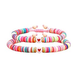 XFSRG Armband Damen Bunte Perlen Armbänder Set Verstellbar Schmuck für Frauen Freundschaftsarmbänder Geburtstag Schmuck Damen