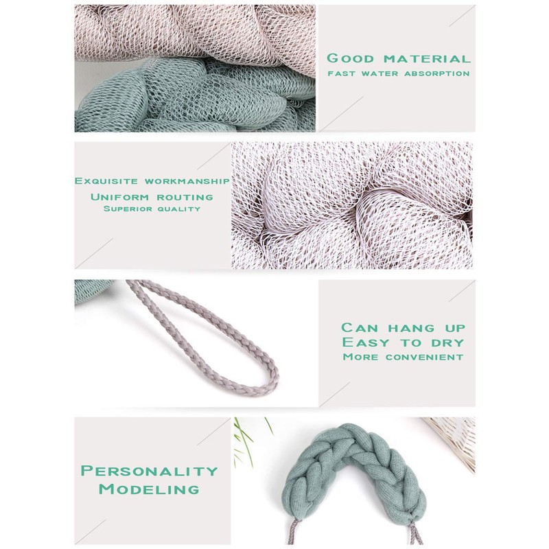 AARainbow 4 Packs Long Stretch Back Sponge with Rope Handles