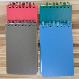 MIJOMA Pocket Notizbuch 4er-Set, Spiral-Notizblock Mini, 40 Blatt Liniert, To Do Listen, Robustes Kunststoff-Cover, 12.5x7.5cm, Ideal für Büro, Schule & Reisen