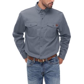 VANLENS FR Shirt for Men 6oz Ripstop Lightweight Back Vented Mesh Breathable Flame Resistant CAT2 NFPA2112 Welding Shirts