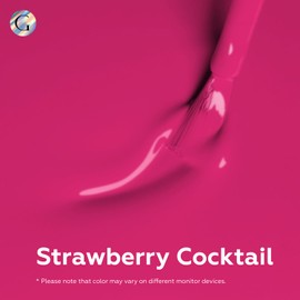 GLOSS Gel Nail Polish | Strawberry Cocktail 15ml 1 pcs - HEMA Free Gel Polish, Pink Soak Off UV LED Gel Varnish, Professional Manicure Nail Art Design Gifts for Girls & Women