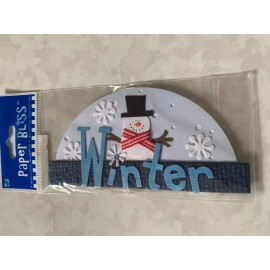CHRISTMAS WESTRIM 3D PAPER BLISS WINTER STICKER DESIGN WITH SNOWMAN SNOWFLAKES CHRISTMAS