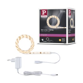 Paulmann 78953 LED Strip SimpLED Set 1.5 m Warm White 230/12 V DC incl. 1 x 5 Watt Strip White Plastic Light Strips 3000 K