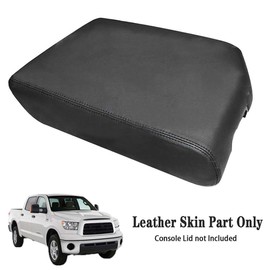 DSparts Center Console Lid Armrest Cover Leather Fit for Toyota Tundra 2007-2011 2012-2013 Bucket Seat Black Leather Part Only