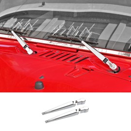 SQQP - Cubierta de decoración de brazo y cuchilla para parabrisas para ventana delantera, 2 piezas para Jeep Wrangler JK 2007-2018 (cromo)