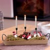 AGLARY Rectangle Wood Candle Tray with Black Metal Handles, Rustic