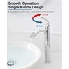 HEYMYTAP Tall Waterfall Bathroom Faucet Chrome, Single Handle Brass Vessel