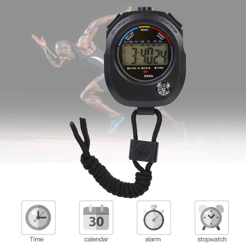 Qiilu 2 PCS Sport Timer, Cronógrafo Digital Preciso Handheld Multifunción