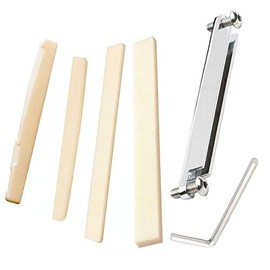 Jiayouy Guitar Bridge Insert Saddle Nut Set Adjustable Shaft with Screws L-Wrench Guitar Parts Replacement