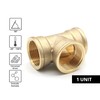 DOJA Barcelona Brass T-Piece Tee Fitting, 3/8" for Irrigation &