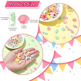 KitBeads 1000Pcs Random Acrylic Sea Animal Ocean Marine Beads - Starfish, Seahorse, Seashell for Jewelry Making Bracelets Necklaces Bulk