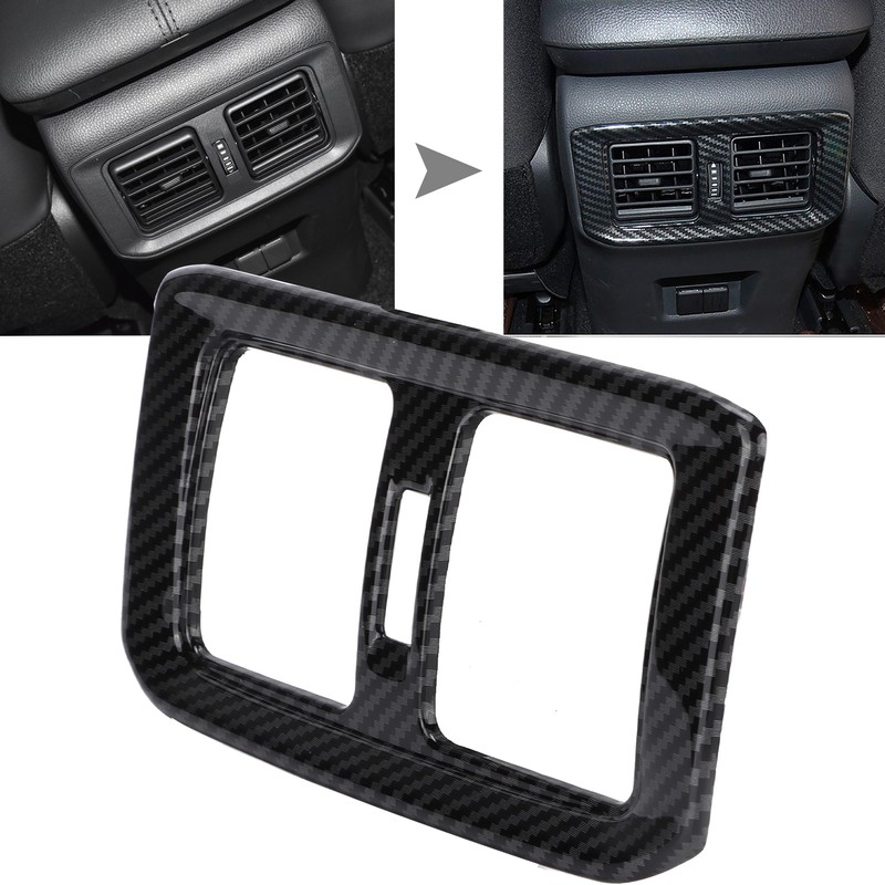 Rear Air Conditoner Outlet Vent Cover Panel Trim Carbon Fiber