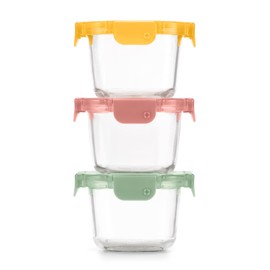 Ello Color Lock 2 Cup 6PC, 3 Pack Glass Meal Prep Sets Leak-Proof Glass Food Storage Containers with Airtight BPA-Free Plastic Lids, Dishwasher, Microwave, and Freezer Safe, Desert Festival