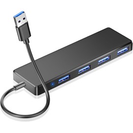USB 3.0 Hub, 4-Port High-Speed Bus-Powered Expansion Dock, Supports Simultaneous Multi-Device Connection, Plug & Play, Compatible with Laptops/Desktops/Phones
