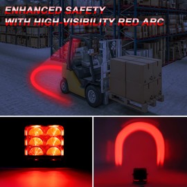 Forklift Safety Light with Red Arc Warning Zone,30W LED Pedestrian Warning Light with Adjustable Mounting Bracket for Warehouse and Industrial Use, Enhances Workplace Safety,DC 10-110V