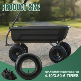 NIGOOLATA 13x4.00-6 Inner Tube 4.10/3.50-6 Heavy Duty Replacement Tire Tubes with Straight Valve Stem for Wheelbarrows, Mowers, Hand Trucks - 2 Pack
