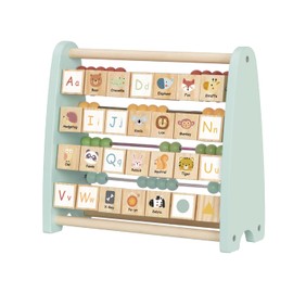 Tooky Toy TJ558N My Forest Friends Double Sided Abacus: Beads and Alphabet with Pictures Abacus for Toddlers and Children for Ages 2+