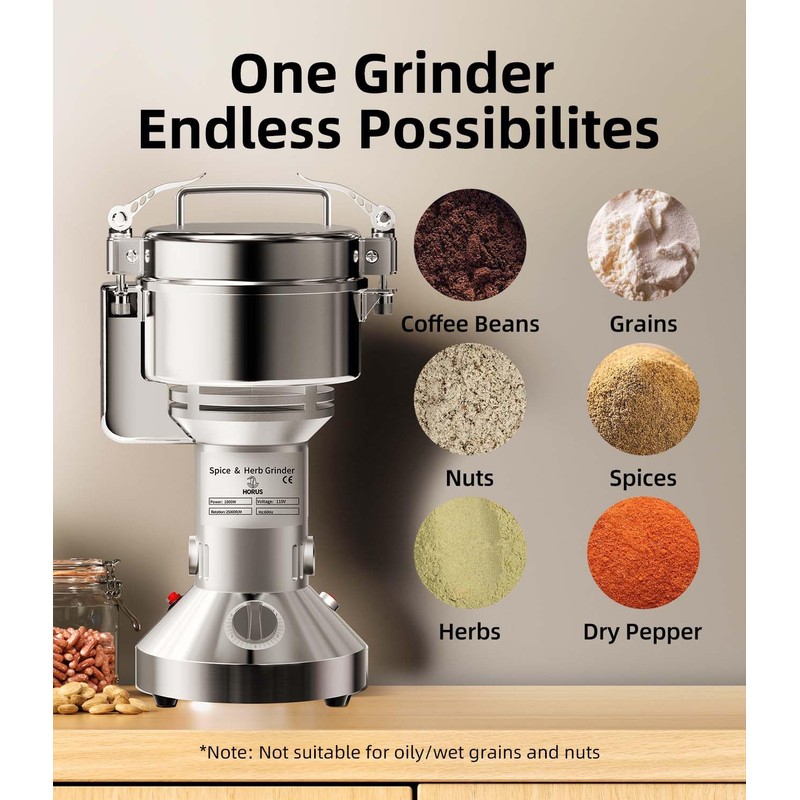 Electric Grain Mill 750g Home Flour Mill for Wheat Rice